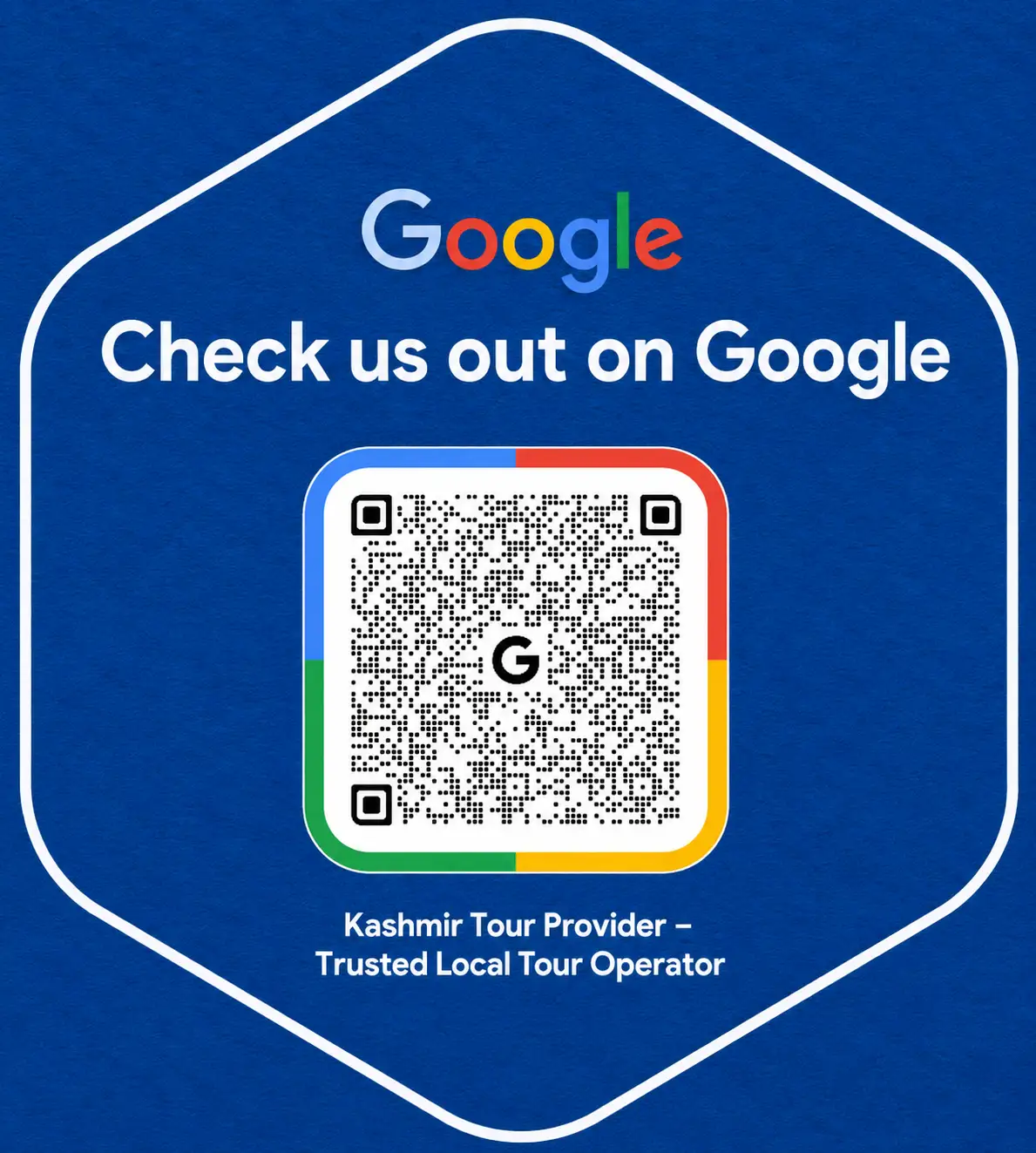 our Kashmir tour provider's Google Qr for Google my Bussiness